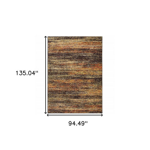 2' X 8' Gold And Slate Abstract Runner Rug